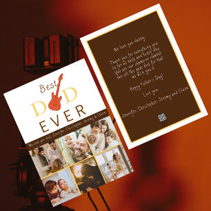 Best Dad Ever Photo Collage Modern Fathers Day Holiday Card