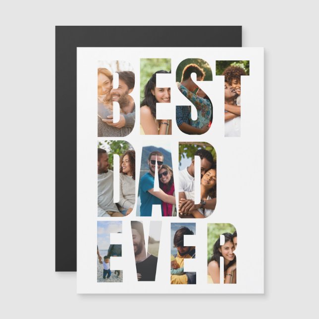 Best Dad Ever | Photo Collage Placeholder Template (Front/Back)