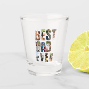 Best Dad Ever   Photo Collage Placeholder Template Shot Glass