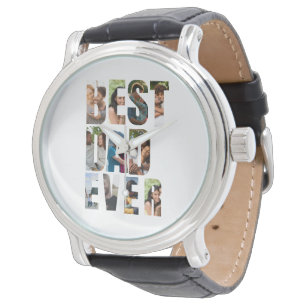 Best Dad Ever Photo Collage Placeholder Template Watch