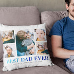 Best Dad Ever Photo Collage Throw Pillow<br><div class="desc">A comfy corner, a warm cup of coffee and our 'BEST DAD EVER' Personalized Pillow. Featuring five adorable snapshots of dad and the kids, this pillow is more than a comfortable home accessory. It's a testament to his love and dedication. Personalize it with your children's names to keep the family...</div>