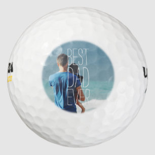 Best Dad Ever Photo Cool Script Golf Balls
