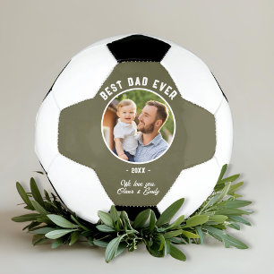 Best Dad Ever Photo Father`s Day Keepsake Soccer Ball