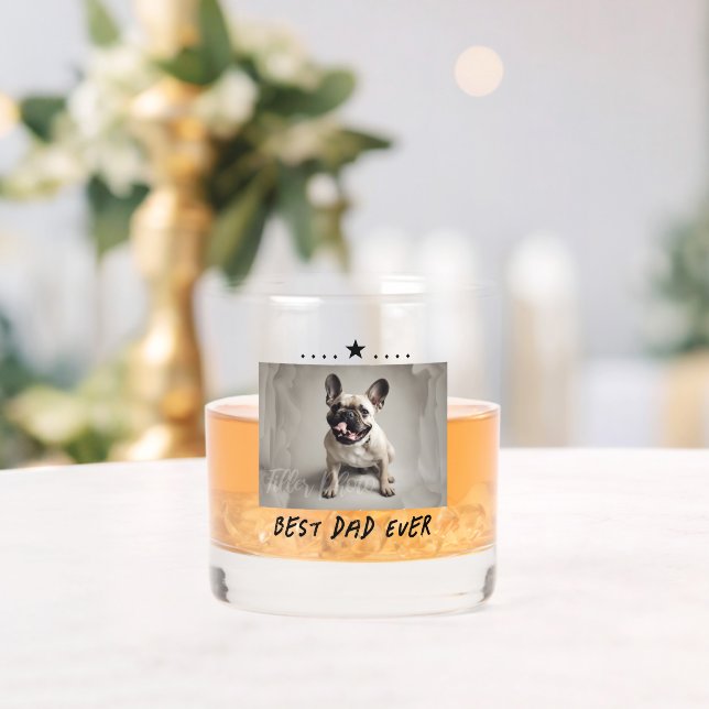 Best Dad Ever Photo Father's Day Whiskey Glass (Insitu (Wedding))
