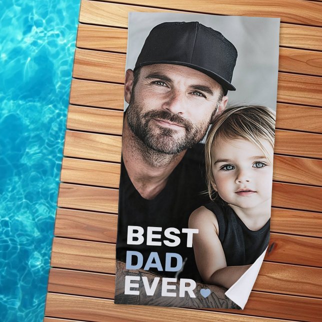 Best dad ever photo heart fathers day beach towel (Best dad ever photo heart fathers day beach towel)