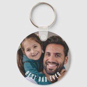 Best Dad Ever Photo Keychain   Custom Dad Gift