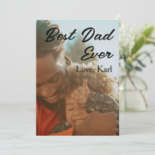 best dad ever photo love simple minimal text date invitation