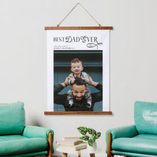  Best Dad Ever Photo Modern Fathers Day Gifts Hanging Tapestry