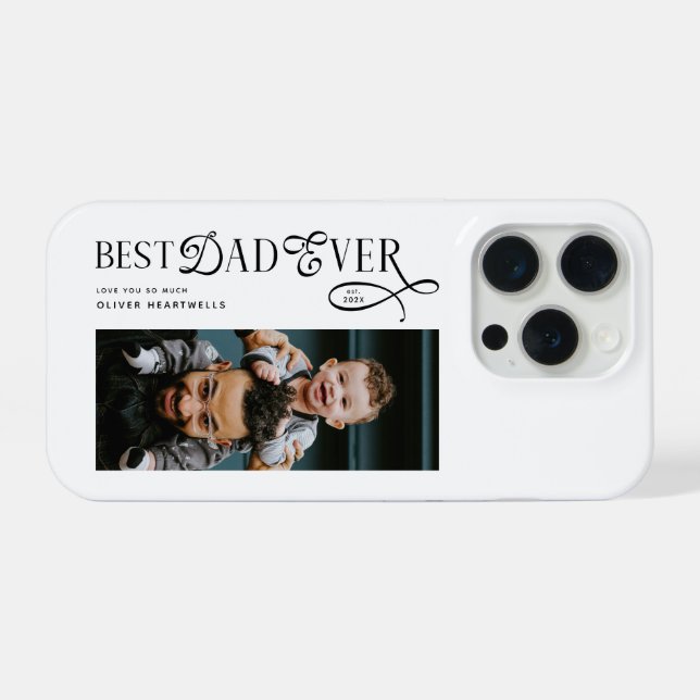  Best Dad Ever Photo Modern Fathers Day Gifts iPhone Case (Back Horizontal)
