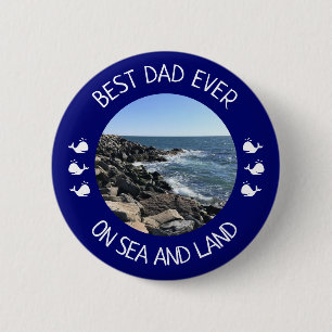 Best Dad Ever Photo of Blue Ocean 2 Inch Round Button