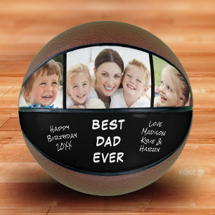 Best Dad Ever Photo Personalized Black Basketball