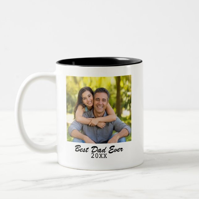 Best Dad Ever Photo Personalized Coffee Mug (Left)