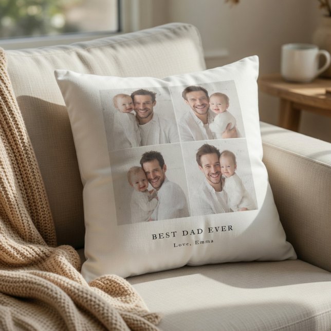 Best Dad Ever Photo | Personalized Father’s Day Throw Pillow (Creator Uploaded)