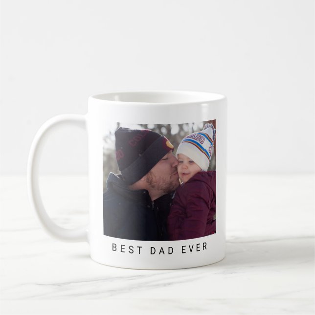 Best Dad Ever Photo Personalized Keepsake Coffee Mug (Left)