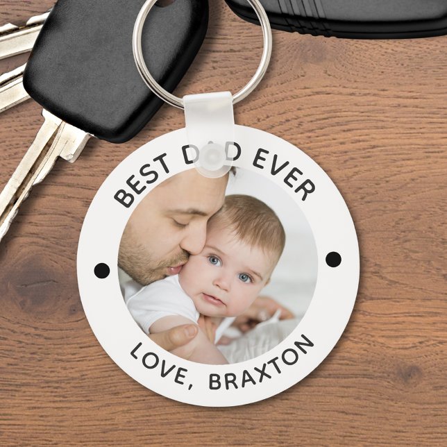 BEST DAD EVER Photo Personalized Keychain (Creator Uploaded)