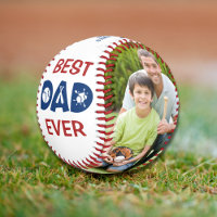 Best Dad Ever Photo Personalized Name Custom Baseb