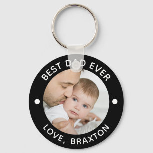 BEST DAD EVER Photo Personalized Your Colour Keychain