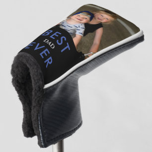 Best Dad Ever Photo Putter Blue & Black Golf Head Cover