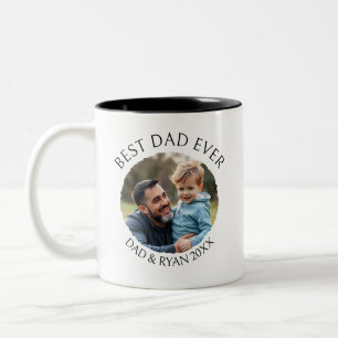 Best Dad Ever   Photo Template Personalized Two-Tone Coffee Mug