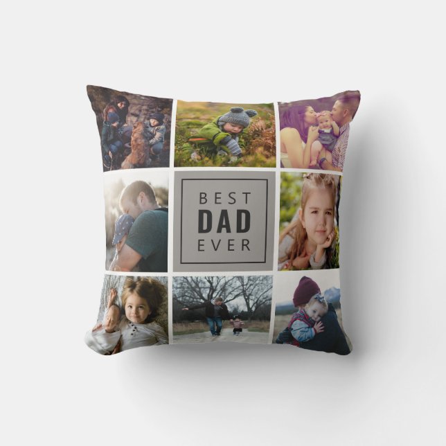 Best DAD Ever Photo Throw Pillow (Front)