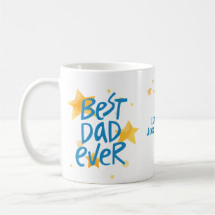 Best Dad Ever Photo Yellow Stars Coffee Mug