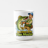 Best Dad Ever Pike Master funny fishing cartoon