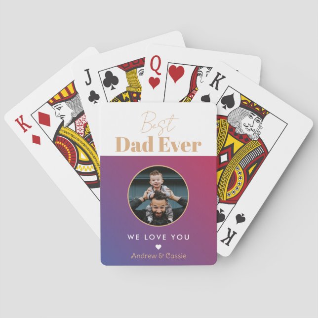 Best dad ever playing cards (Back)