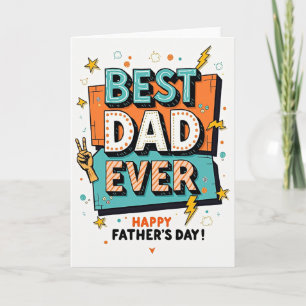 Best Dad Ever Pop Art Card