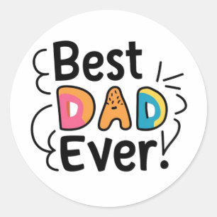 Best dad ever present. Father´s Day Classic Round Sticker