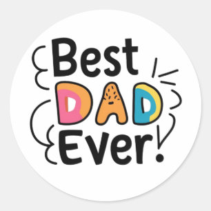 Best dad ever present. Father´s Day Classic Round Sticker