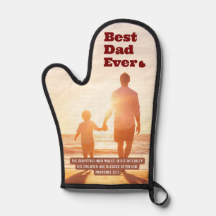 Best Dad Ever Proverbs 20:7 Christian Bible Verse Oven Mitt