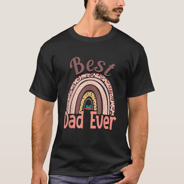 Best Dad Ever Rainbow Daddy Papa Father s Day 2023 T-Shirt (Front)