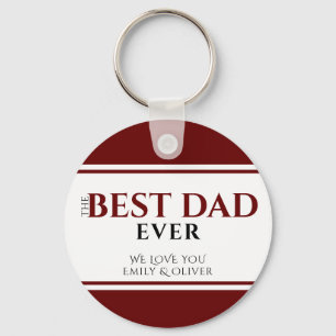 Best Dad Ever Red Black Father`s Day Keychain
