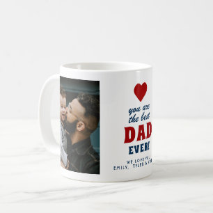 Best Dad Ever Red Heart 2 Photo Coffee Mug