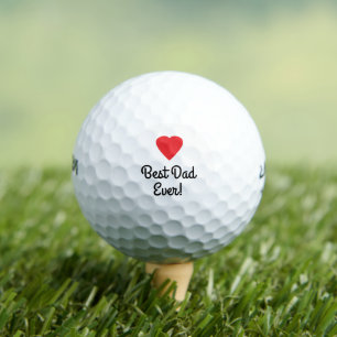 Best Dad Ever Red Heart Golf Balls