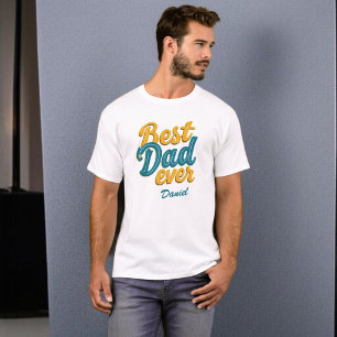 Best Dad Ever Retro Customizable Father's Day T-Shirt