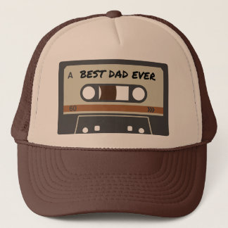 Best Dad Ever Retro Mixtape Minimalist Trucker Hat