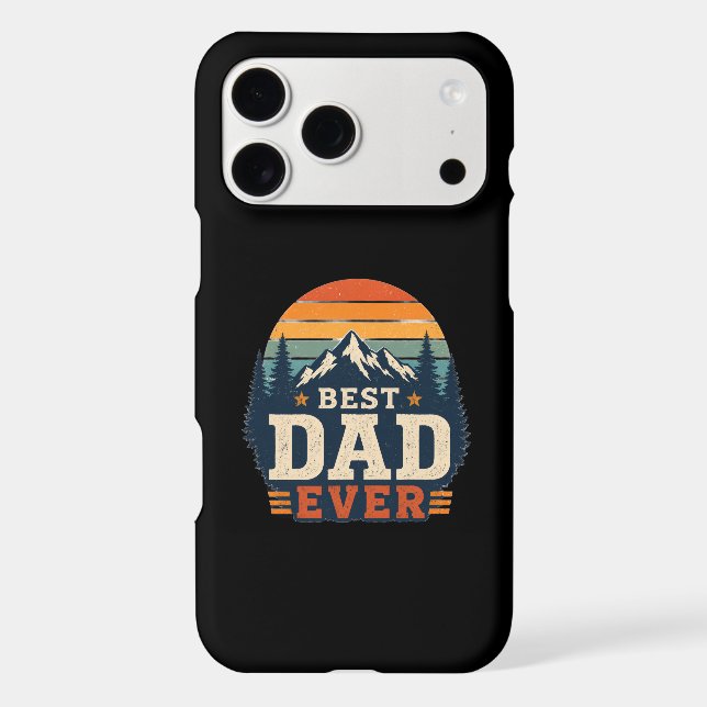 Best Dad Ever Retro Mountain Phone Case (Back)