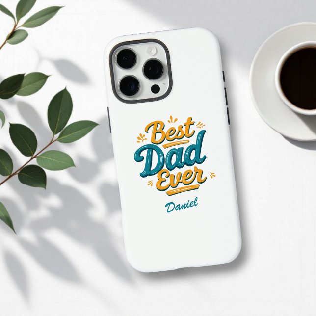 Best Dad Ever | Retro Personalized Father's Day Case-Mate iPhone Case (Creator Uploaded)