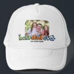Best Dad Ever Retro Text Photo Trucker Hat<br><div class="desc">This photo hat makes a perfect gift for dad! The design features a photo with rounded corners and retro text "best dad ever". Personalize with the names of the children.</div>
