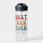 Best Dad Ever Retro Vintage 70s Font Father's Day Water Bottle<br><div class="desc">Best dad ever with customizable established date in retro font and colours.</div>
