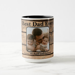 Best Dad Ever Rustic distressed Barn Wood pattern Mug