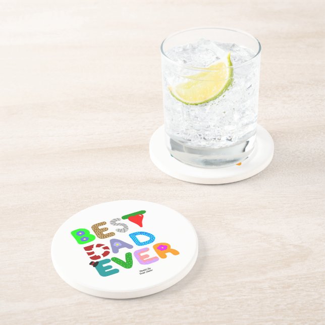 Best Dad Ever Sandstone Coaster (Side)