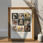 Best Dad Ever Script Dad Photo Grid 9 Photos Gift Poster<br><div class="desc">This is a 9 photo grid collage that spells out the word DAD along with a custom message. Perfect as a gift for dad for father's day or his birthday,  or as a memory keepsake. Frame not included. Photos by prostooleh / Freepik.</div>