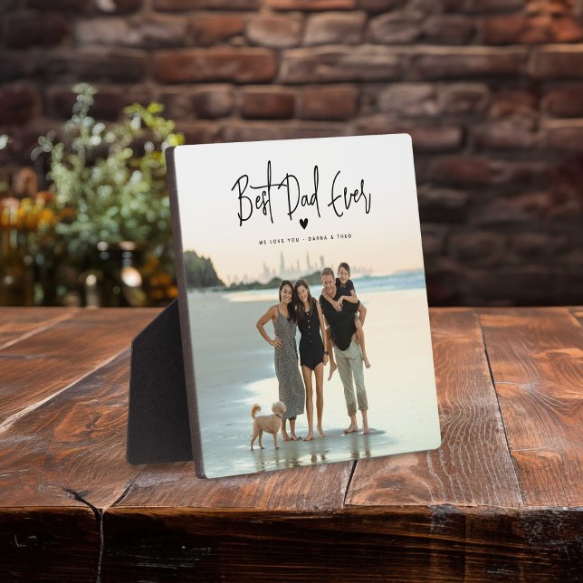 Best Dad Ever Script Photo Plaque (Creator Uploaded)