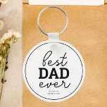 Best Dad Ever Script Photo White Keychain<br><div class="desc">Best dad ever.</div>