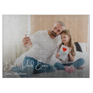 Best Dad Ever Simple Custom Photo Cutting Board