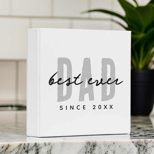 Best Dad Ever Since 20XX Modern Simple Preppy Binder (Creator Uploaded)