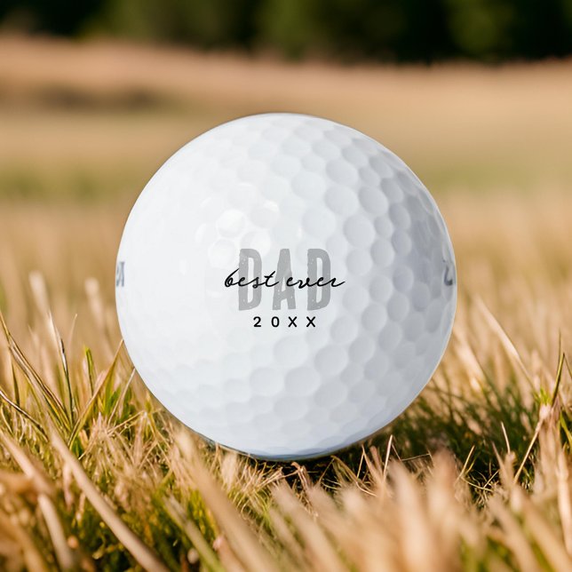 Best Dad Ever Since 20XX Modern Simple Preppy Golf Balls (Creator Uploaded)