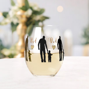 Best Dad Ever Stemless Wine Glass